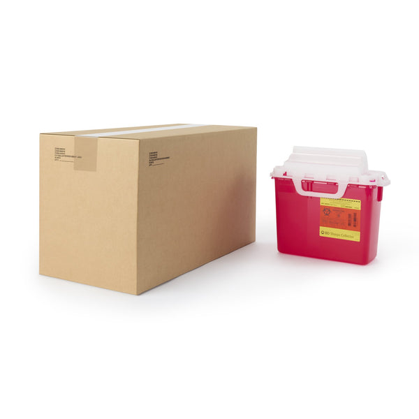 BD™ Sharps Container Red Base 12-1/2 H X 10-7/10 W X 6 D Inch Horizontal Entry 2 Gallon (326023_CS) 10/CS