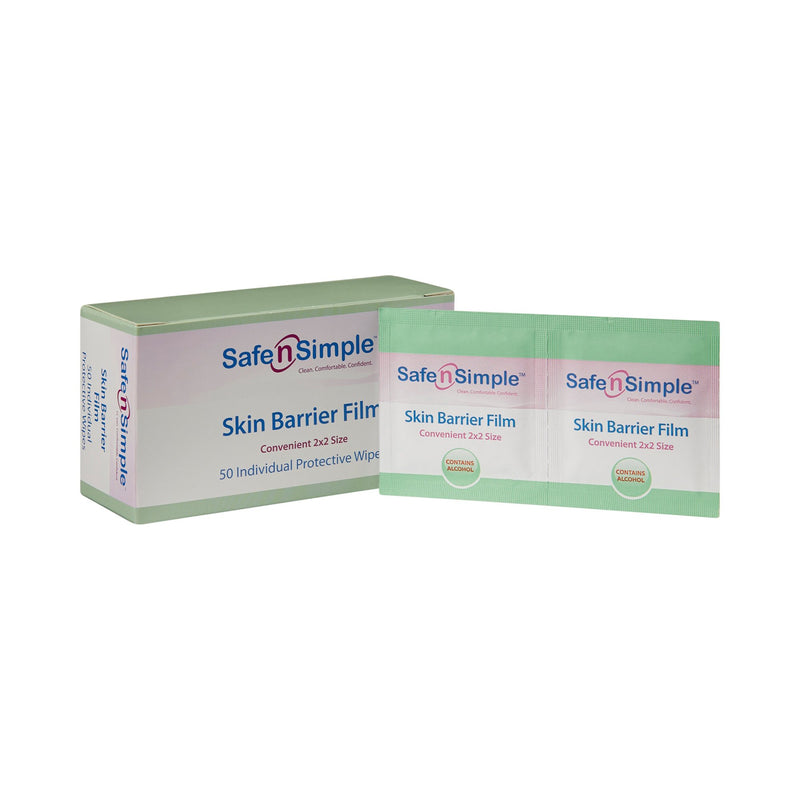 Safe N Simple™ Skin Barrier Wipe 43% / 20% Strength Isopropyl Alcohol / Butyl Ester of PVM/MA Copolymer Individual Packet NonSterile (895485_BX) 50/BX