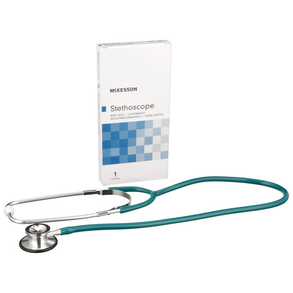 McKesson General Exam Stethoscope Teal Blue 1-Tube 22 Inch Tube Double Sided Chestpiece (363750_EA) 1/EA
