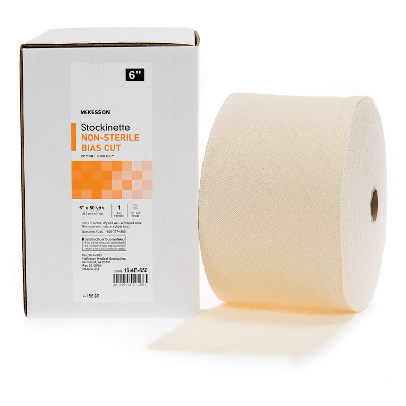 McKesson Bias Cut Stockinette Cotton 6 Inch X 50 Yard Size 2 Beige NonSterile (457641_RL) 1/RL