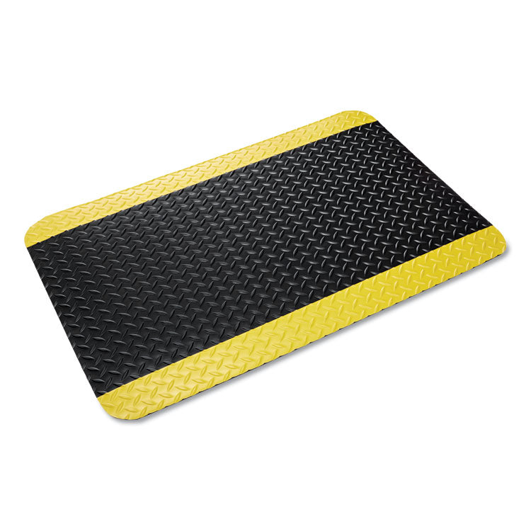 Crown Industrial Deck Plate Anti-Fatigue Mat, Vinyl, 36 x 60, Black/Yellow Border (CWNCD0035YB) Each