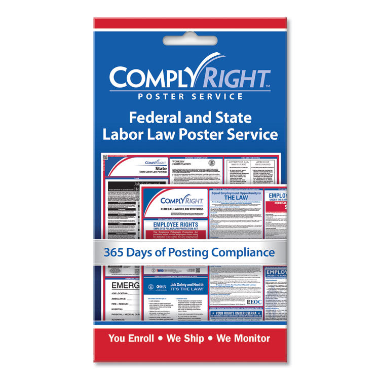 ComplyRight® Labor Law Poster Service, "State/Federal Labor Law", 4 x 7 (COS098433) Each