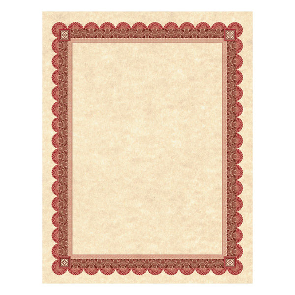 Southworth® Parchment Certificates, Academic, 8.5 x 11, Copper with Red/Brown Border, 25/Pack (SOUCT5R)
