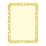 Southworth® Premium Certificates, 8.5 x 11, Ivory/Gold with Fleur Gold Foil Border, 15/Pack (SOUCTP1V) Pack of 15