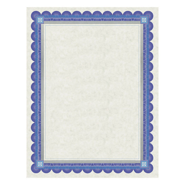 Southworth® Parchment Certificates, Academic, 8.5 x 11, Ivory with Blue/Silver Foil Border, 15/Pack (SOUCT1R)