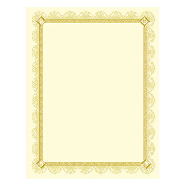 Southworth® Premium Certificates, 8.5 x 11, Ivory/Gold with Spiro Gold Foil Border,15/Pack (SOUCTP2V) Pack of 15