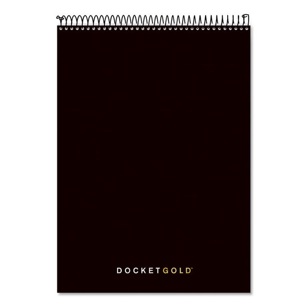 TOPS™ Docket Gold Planner Pad, Project-Management Format, Medium/College Rule, Black Cover, 70 White 8.5 x 11.75 Sheets (TOP63753)