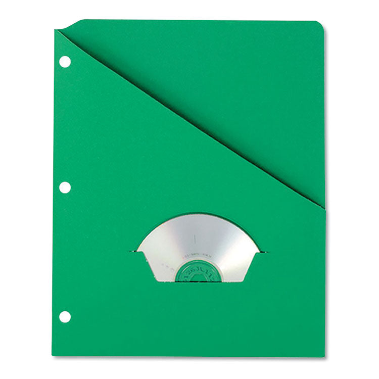Pendaflex® Slash Pocket Project Folders, 3-Hole Punched, Straight Tab, Letter Size, Green, 25/Pack (PFX32925) Pack of 25