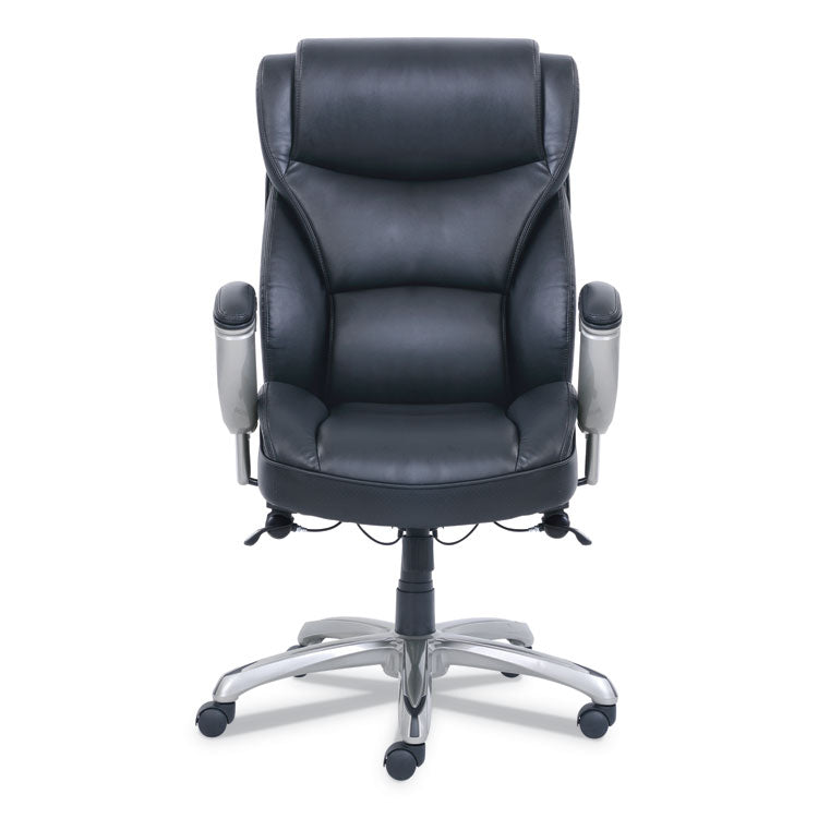 SertaPedic® Emerson Big and Tall Task Chair, Supports Up to 400 lb, 19.5" to 22.5" Seat Height, Black Seat/Back, Silver Base (SRJ49416BLK) Each