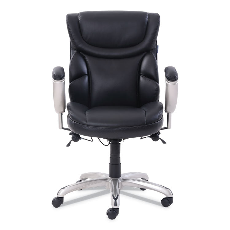 SertaPedic® Emerson Task Chair, Supports Up to 300 lb, 18.75" to 21.75" Seat Height, Black Seat/Back, Silver Base (SRJ49711BLK) Each