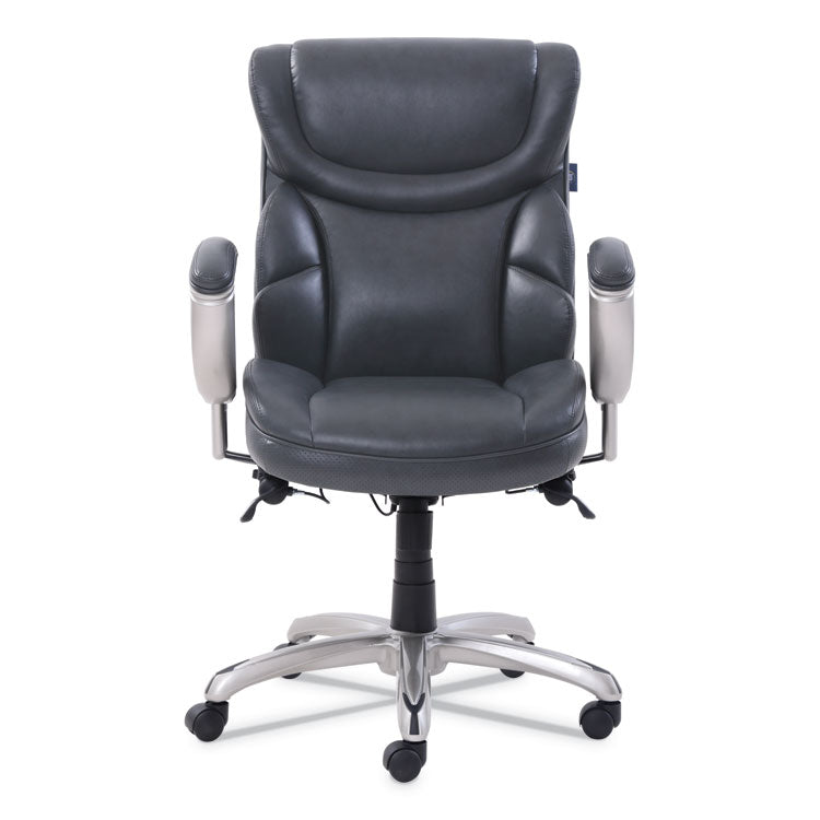 SertaPedic® Emerson Task Chair, Supports Up to 300 lb, 18.75" to 21.75" Seat Height, Gray Seat/Back, Silver Base (SRJ49711GRY) Each