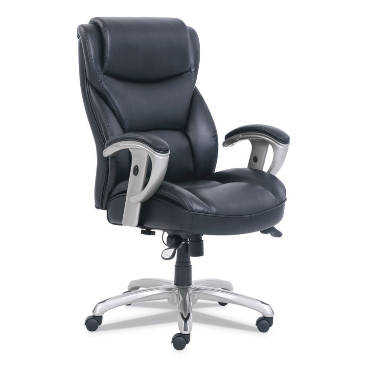 SertaPedic® Emerson Big and Tall Task Chair, Supports Up to 400 lb, 19.5" to 22.5" Seat Height, Black Seat/Back, Silver Base (SRJ49416BLK) Each