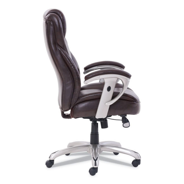 SertaPedic® Emerson Big and Tall Task Chair, Supports Up to 400 lb, 19.5" to 22.5" Seat Height, Brown Seat/Back, Silver Base (SRJ49416BRW) Each