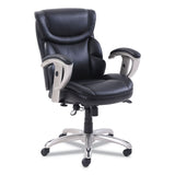 SertaPedic® Emerson Task Chair, Supports Up to 300 lb, 18.75" to 21.75" Seat Height, Black Seat/Back, Silver Base (SRJ49711BLK) Each