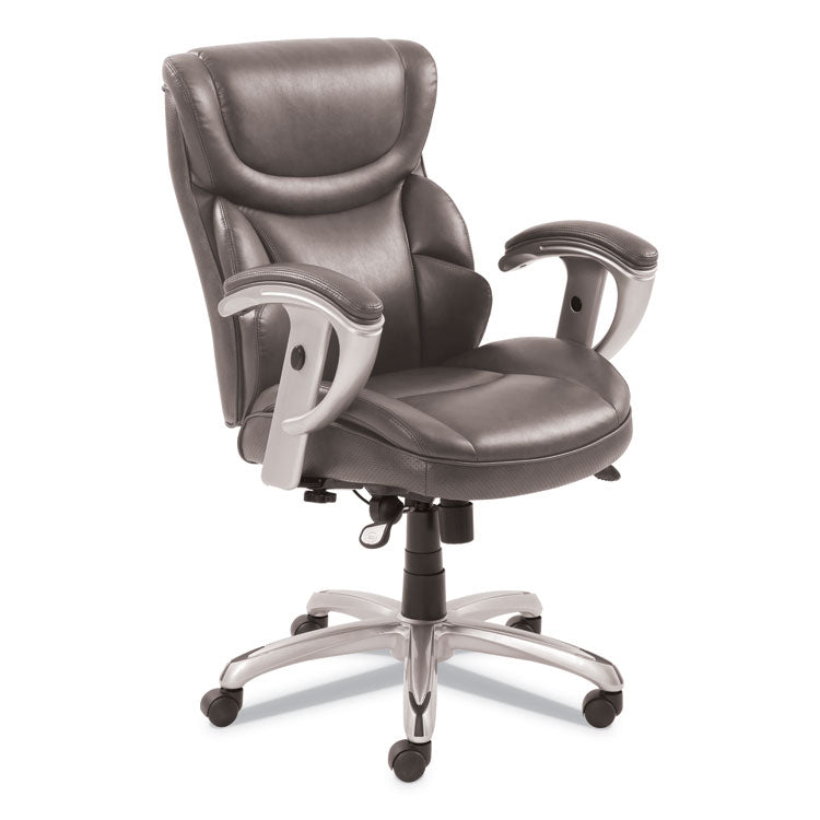 SertaPedic® Emerson Task Chair, Supports Up to 300 lb, 18.75" to 21.75" Seat Height, Gray Seat/Back, Silver Base (SRJ49711GRY) Each