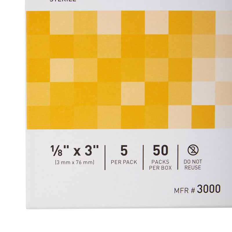 McKesson Skin Closure Strip 1/8 X 3 Inch Nonwoven Material Flexible Strip Tan (876299_BX) 50/BX