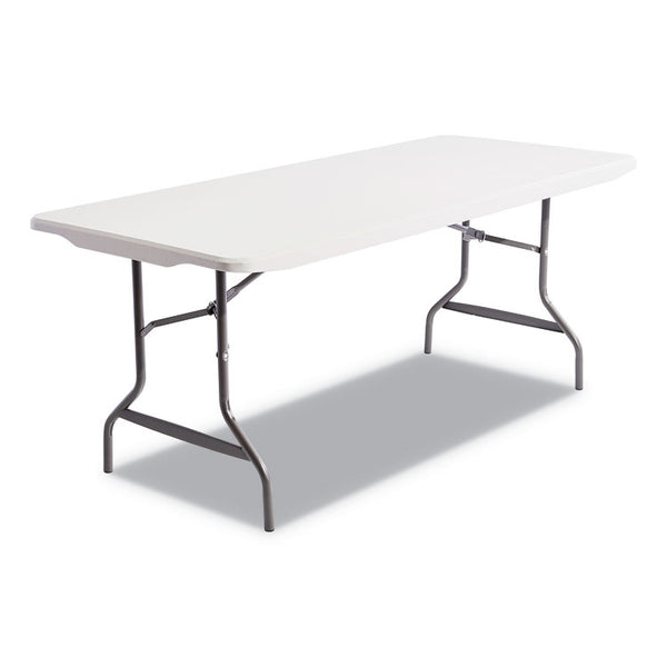 Alera® Resin Rectangular Folding Table, Square Edge, 72w x 30d x 29h, Platinum (ALE65600)