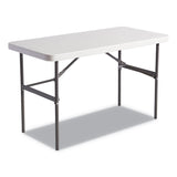 Alera® Banquet Folding Table, Rectangular, Radius Edge, 48w x 24d x 29h, Platinum/Charcoal (ALE65603)