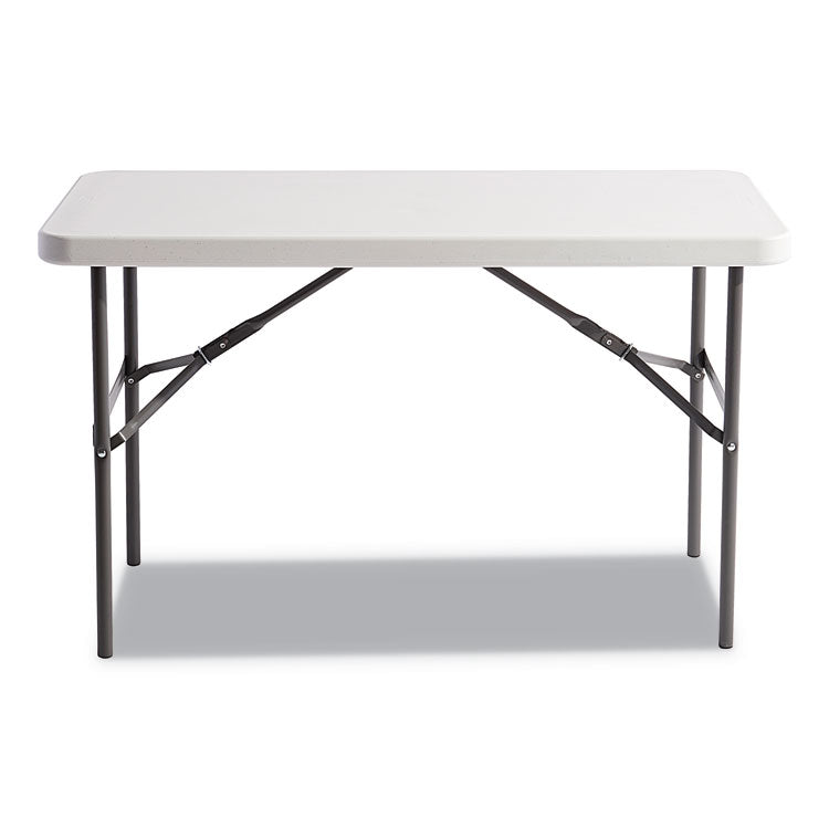 Alera® Banquet Folding Table, Rectangular, Radius Edge, 48w x 24d x 29h, Platinum/Charcoal (ALE65603)