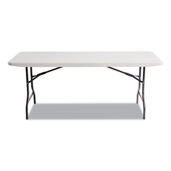 Alera® Resin Rectangular Folding Table, Square Edge, 72w x 30d x 29h, Platinum (ALE65600)