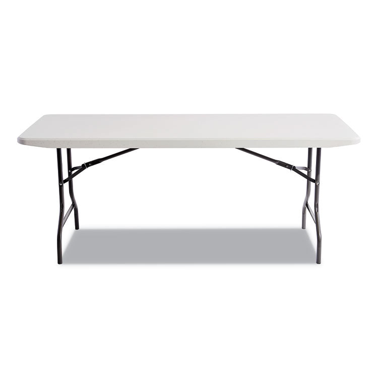 Alera® Resin Rectangular Folding Table, Square Edge, 72w x 30d x 29h, Platinum (ALE65600) Each