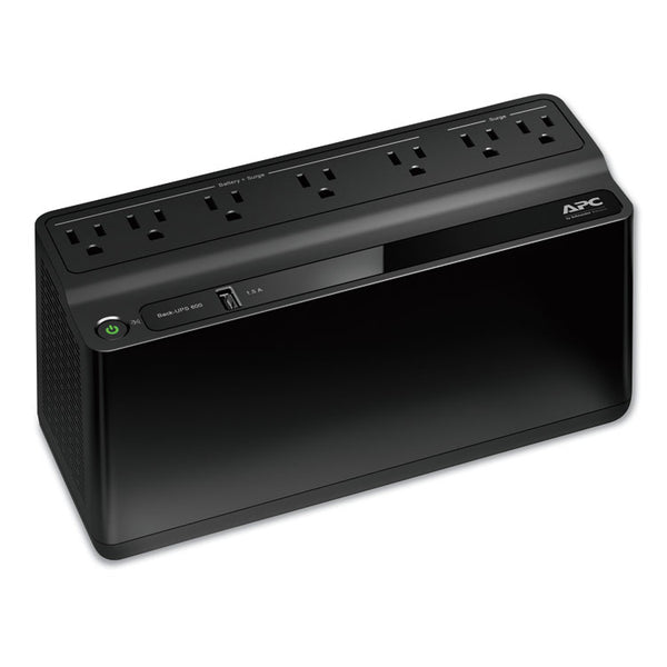 APC® Back-UPS 600 VA Battery Backup System, 7 Outlets, 120 VA, 490 J (APWBE600M1)