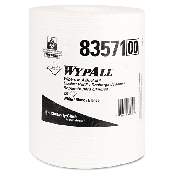 WypAll® X70 Wipers in a Bucket Refills, No Bucket, 13 x 10, White, 220/Rolls, 3 Rolls/Carton (KCC83571)