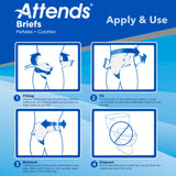 Attends® Stretch Unisex Adult Incontinence Brief Medium / Regular Disposable Heavy Absorbency (980213_BG) 24/BG