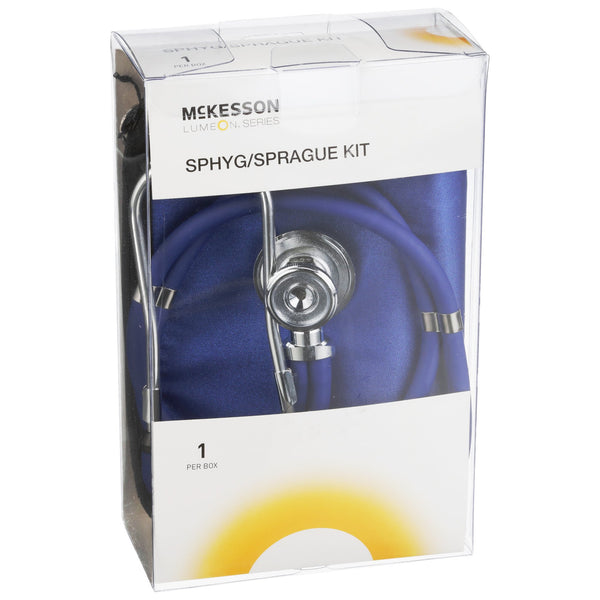 McKesson Brand Reusable Aneroid / Stethoscope Set 23 to 33 cm Adult Cuff Dual Head Sprague Stethoscope Pocket Aneroid (803194_BX) 1/BX