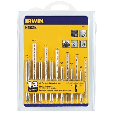 Irwin S-112C High-Carbon Steel Tap and HSS Drill Bit Set (585-80187) 1 Set