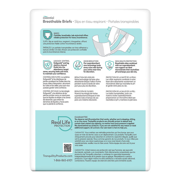 Tranquility® Essential Unisex Incontinence Brief Large Disposable Heavy Absorbency (1188955_CS) 72/CS