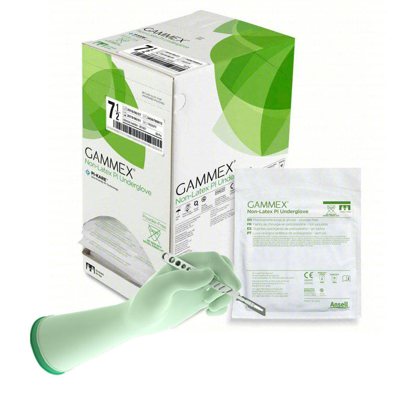 GAMMEX® Non-Latex PI Underglove Surgical Underglove Size 7.5 Sterile Polyisoprene Standard Cuff Length Micro-Textured Green Chemo Tested (693864_CS) 200/CS