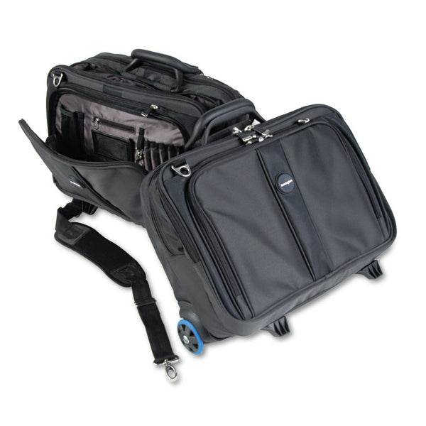 Kensington® Contour Rolling Laptop Case, Fits Devices Up to 17", Ballistic Nylon, 17.5 x 9.5 x 13, Black (KMW62348)