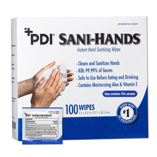 Sani-Hands® Hand Sanitizing Wipe 100 Count Ethyl Alcohol Wipe Individual Packet (642392_BX) 100/BX