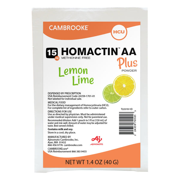 Homactin™ AA Plus Oral Supplement Lemon-Lime Flavor Powder 1.4 oz. Individual Packet (1188109_EA) 1/EA