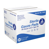 Dynarex® Gauze Sponge 2 X 2 Inch 12-Ply Sterile 1 per Pack (867178_CS) 2400/CS
