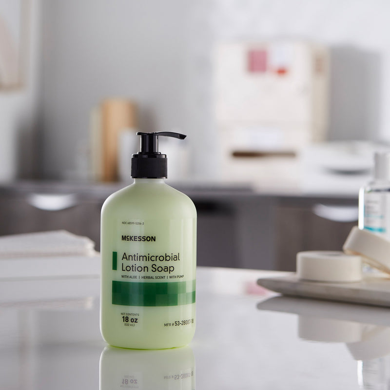 McKesson Antimicrobial Soap Lotion 18 oz. Pump Bottle Herbal Scent (937908_EA) 1/EA