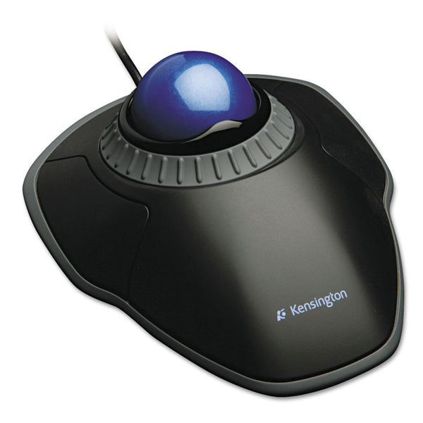 Kensington® Orbit Trackball with Scroll Ring, USB 2.0, Left/Right Hand Use, Black/Blue (KMW72337)