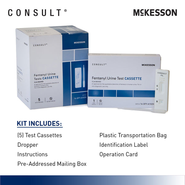McKesson Consult™ Drugs of Abuse Test Kit Fentanyl (OTC Approved) 5 Tests CLIA Waived (1246106_KT) 1/KT