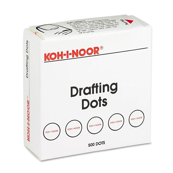 Koh-I-Noor Adhesive Drafting Dots, 0.88" dia, Dries Clear, 500/Box (KOH25900J01) Box of 500