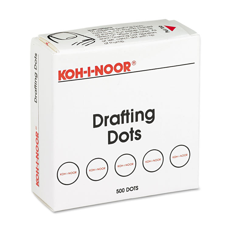 Koh-I-Noor Adhesive Drafting Dots, 0.88" dia, Dries Clear, 500/Box (KOH25900J01) Box of 500