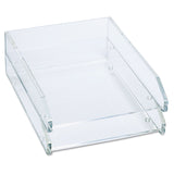 Kantek Clear Acrylic Letter Tray, 2 Sections, Letter Size Files, 10.5" x 13.75" x 2.5", Clear, 2/Pack (KTKAD15) Each