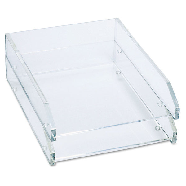 Kantek Clear Acrylic Letter Tray, 2 Sections, Letter Size Files, 10.5" x 13.75" x 2.5", Clear, 2/Pack (KTKAD15) Each