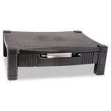 Kantek Monitor Stand with Drawer, 17" x 13.25" x 3" to 6.5", Black, Supports 50 lbs (KTKMS420) Each