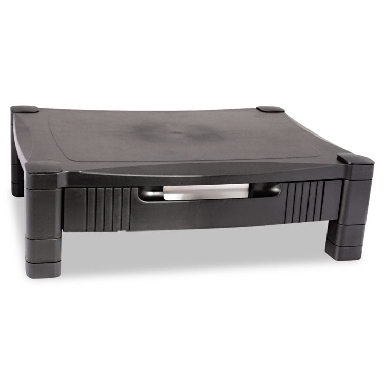 Kantek Monitor Stand with Drawer, 17" x 13.25" x 3" to 6.5", Black, Supports 50 lbs (KTKMS420) Each