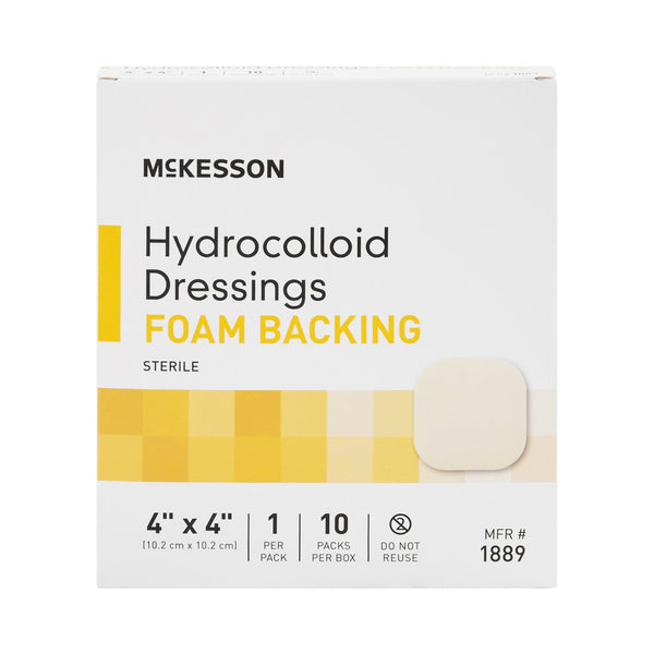 McKesson Hydrocolloid Dressing Foam Backing 4 X 4 Inch Square Hydrocolloid / Foam (882995_CS) 100/CS