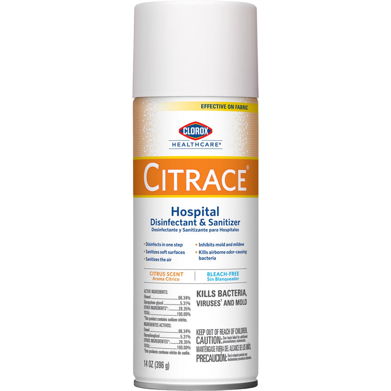 Clorox Healthcare® Citrace® Hospital Surface Disinfectant / Sanitizer Alcohol Based Aerosol Spray Liquid 14 oz. Can Citrus Scent NonSterile (156486_CS) 12/CS