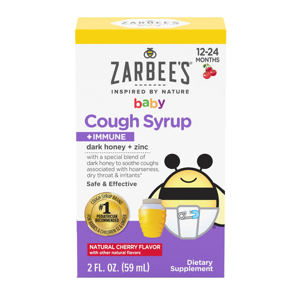 Zarbee's® Baby Cough Syrup + Immune Children's Cold and Cough Relief 3 mg - 3 mg / 3 mL Strength Syrup 2 oz. (1226844_EA) 1/EA