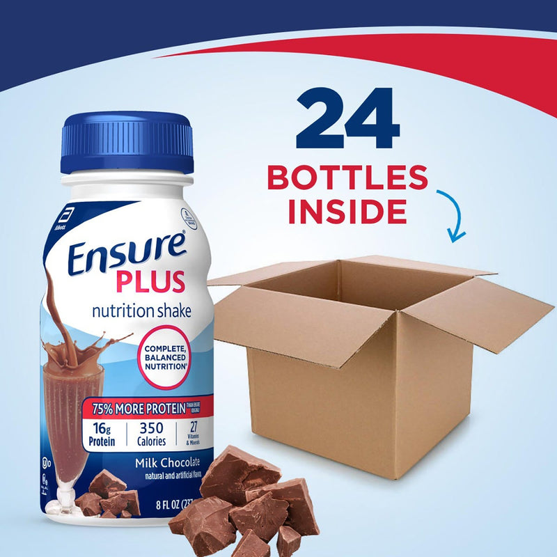 Ensure® Plus Nutrition Shake Oral Supplement Milk Chocolate Flavor Liquid 8 oz. Bottle (649272_CS) 24/CS