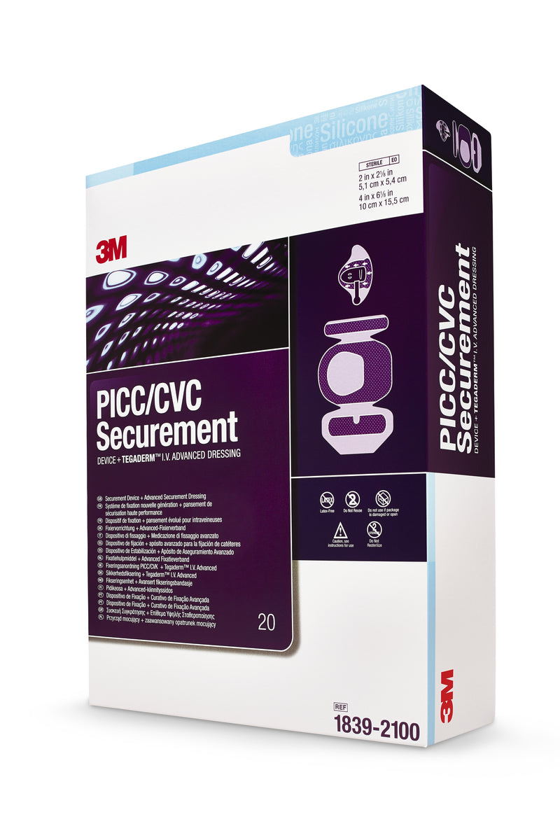 3M™ Tegaderm™ PICC/CVC Securement Device + Tegaderm™ I.V. Advanced Securement Dressing Film 4 X 6-1/8 Inch Sterile (875305_CS) 80/CS